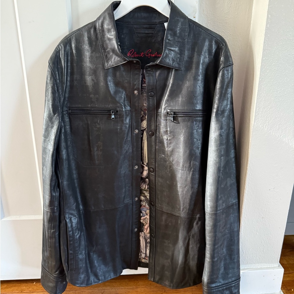 Robert Graham Black Leather Jacket